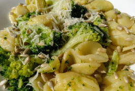 arecchiette broccoli and sunflower seeds